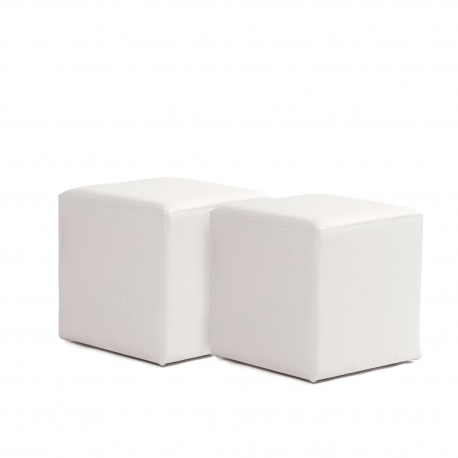 Pack 2 und | Puff Cube 40x40 - Polipiel Blanco